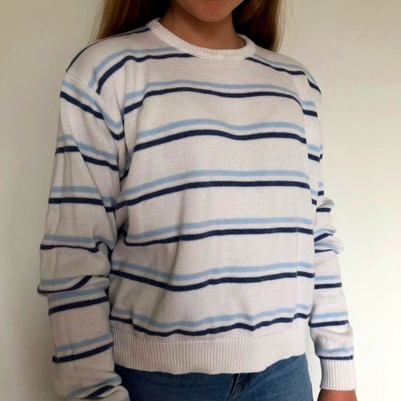 Brandy Melville | Sweaters | Brandy Melville Blue Striped Sweater | Poshmark
